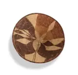 Orapeleng Mphenyemang, Large Yei carrying and winnowing coiled basket, 1989, Hyphaene petersiana palm for binding material and Cocculus hirsutus vine for the inner core with 'Abstract, with elements of Knees of the Tortoise' design