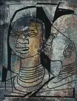 Sidney Goldblatt, Double Portrait of a Woman, oil on paper