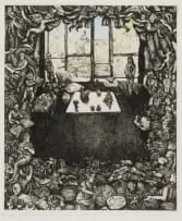 Penny Siopis, Chambre Cinquante-six, hand-coloured etching