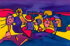 July Night by Fred Schimmel, 1968, ink on paper, offered Jan 2026