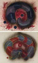 Christo Coetzee, Tubular Form I; Tubular Form II, two, 1972, mixed media on paper