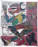 Blessing Ngobeni, Carelessness Leadership, 2020, oil and collage on canvas adhered to canvas
