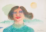 Jan Neethling, Woman in Green, watercolour and pastel on paper