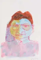 Jan Neethling, Pink and Blue Figure, watercolour on paper