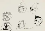Robert Hodgins, Untitled (Ubu Prêtre et Penitent?), ink on paper