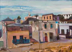 Sidney Goldblatt, Street Scene (Bo-Kaap), oil on canvas laid down on board