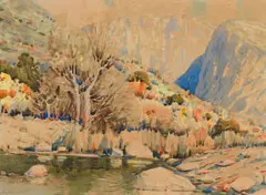 Sydney Carter, Stream Through the Mountains, watercolour on artist's board