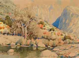 Sydney Carter, Stream Through the Mountains, watercolour on artist's board