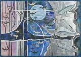 Mickey Korzennik, Settling Birds - Sunset, 1995, mixed media and collage on board