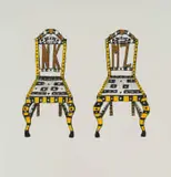 Thami Jali, Homage to Nukain, 2004, three colour lithograph with chine collé on paper