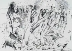 Soly Cissé, Figures, 2004, conté on paper