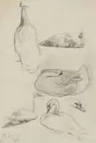 Maggie Laubser, Bird Studies, sketch, pencil on paper