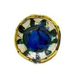 Ruan Hoffmann, Plate with abstract design in green, blue and yellow, 2008, painted and glazed ceramic