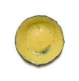 Ruan Hoffmann, Bowl in yellow with blue lip, 2004, painted and glazed ceramic