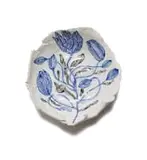 Ruan Hoffmann, Bowl with linear botanical decoration in blue and white, 2007, painted and glazed ceramic