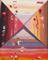 Cecily Sash, Abstract with Diagonals, 1983, oil on canvas