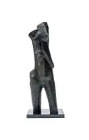Ezrom Legae, Torso (EL17), bronze with a black and green patina, on a granite base