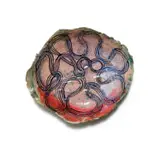 Ruan Hoffmann, Bowl in pink and green with black patterns, 2009, painted and glazed ceramic