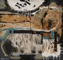 Untitled (Abstract) by Armando Baldinelli, mixed media on board, offered Nov 2025