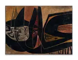Cecil Skotnes, Untitled (Abstracted Landscape), painted and carved wood