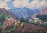 Hugo Naude, Labouring in the Valley, oil on board