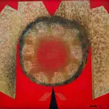 Larry Scully, Abstract Circular Composition in Red, 1974, oil on canvas