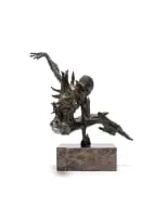 Stanislaw Trzebinski, Tension, 2014, bronze with a grey patina, on a granite base