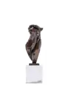 Cheetah Bust Maquette (S202) by Dylan Lewis, 2003, bronze with a brown patina, on a crystal base, sold Nov 2025