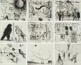 William Kentridge, Thinking Aloud, Small Thoughts, nine, 2004, etching on paper