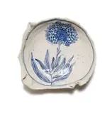 Ruan Hoffmann, Bowl decorated with pincushion protea in blue, 2007, painted and glazed ceramic
