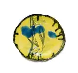 Ruan Hoffmann, Plate with figural and linear motif in yellow and blue, 2009, painted and glazed ceramic