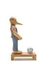 Conrad Botes, Untitled (Tattooed Figure and Skull), 2018, carved wood and enamel