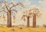 Erich Mayer, Baobabs, 1959, oil on canvas