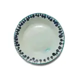 Ruan Hoffmann, Plate with blue water droplet border, 2004, painted and glazed ceramic