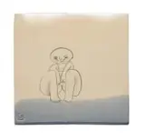 Ruan Hoffmann, Tile with seated nude motif, 2009, painted and glazed ceramic