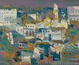Walter Battiss, View of a Town, Hadhramaut, oil on canvas
