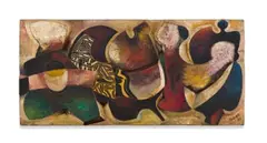 Lucky Sibiya, Abstract Composition, 1982, carved and painted wood