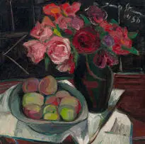Irma Stern, Still Life with Roses and Fruit, 1958, oil on canvas