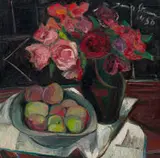Irma Stern, Still Life with Roses and Fruit, 1958, oil on canvas