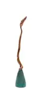 Lucas Sithole, Tornados Daughter (LS8716), wild olive wood on tamboti base with a verdigris patina