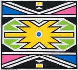 Esther Mahlangu, Untitled (Ndebele Design with Yellow Centre)
