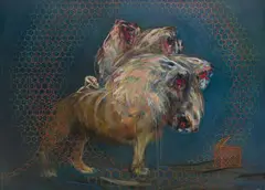 Judith Mason, Roar, oil on board