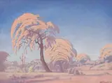 Jacobus Hendrik Pierneef, Bosveld by Krokodilrivier (Bushveld by Crocodile River), 1944, oil on canvas