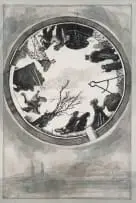William Kentridge, Atlas Procession I (Variation), 2000, etching, aquatint, drypoint and hand painting on paper