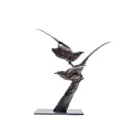 Dylan Lewis, Eurasian Jay Pair (S139), bronze with a brown patina