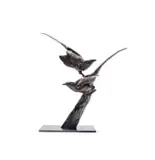 Dylan Lewis, Eurasian Jay Pair (S139), bronze with a brown patina