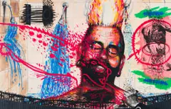 Exploding Head by Christiaan Diedericks, 2008, pastel on paper, offered Dec 2025
