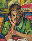 Alexis Preller, Woman Reading, 1935, oil on canvas