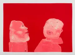 Robert Hodgins, Tjommies, colour monotype on paper