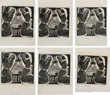 John Muafangejo, The Birth of Christ, six, 1970, linocut on paper